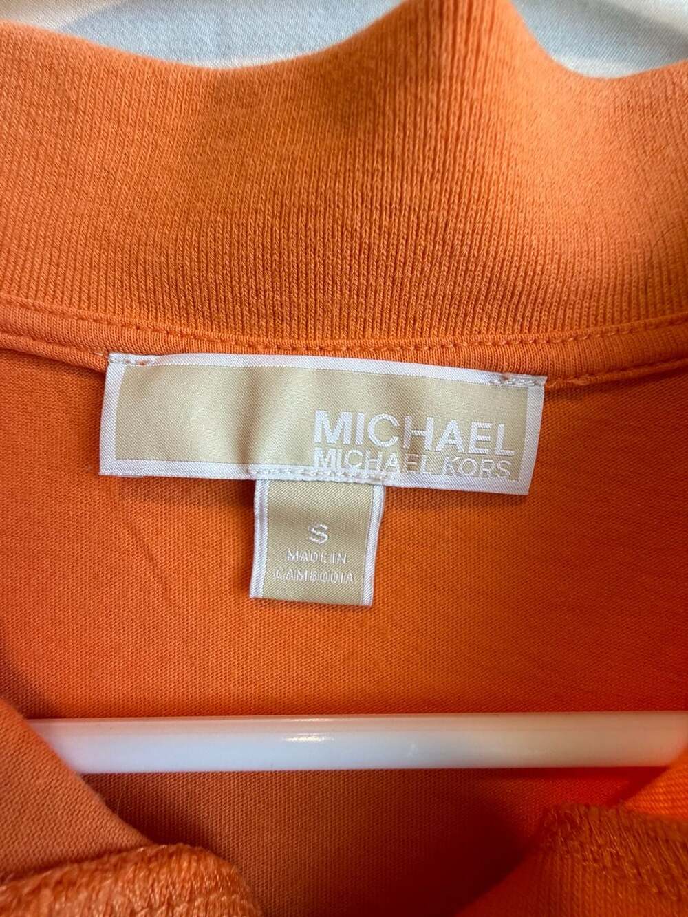 Michael Kors Women's Short Sleeve Polo Shirt Set (Navy and Orange) - Picture 4 of 13